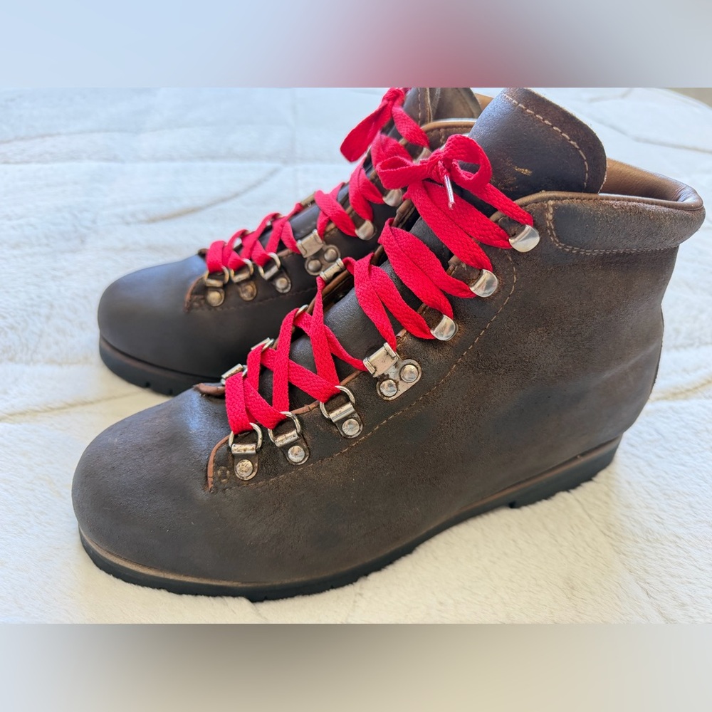 VINTAGE 70s! Pivetta Italy for DMC Rough-out Leather Hiking Engineering Boots 9 - Picture 2 of 12